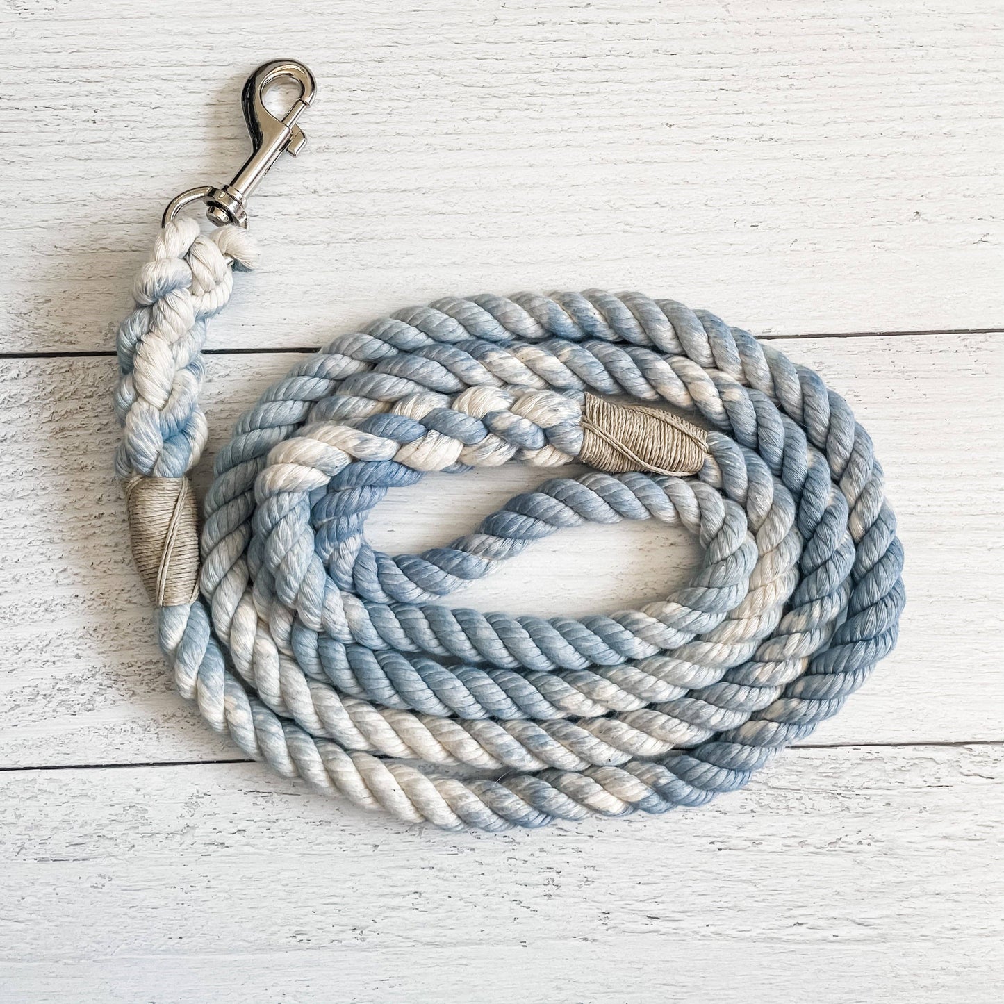 Sky Blue Leash: 4 Feet / Marbled / 3/8 Inch