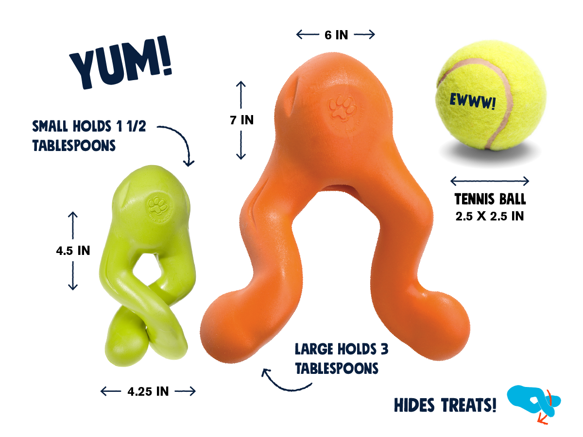 Tizzi® Puzzle Treat-Dispensing Dog Enrichment Toy: S / Tangerine