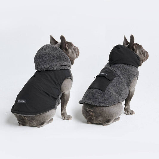 Reversible Sherpa Jacket - Grey and Black: 3XL