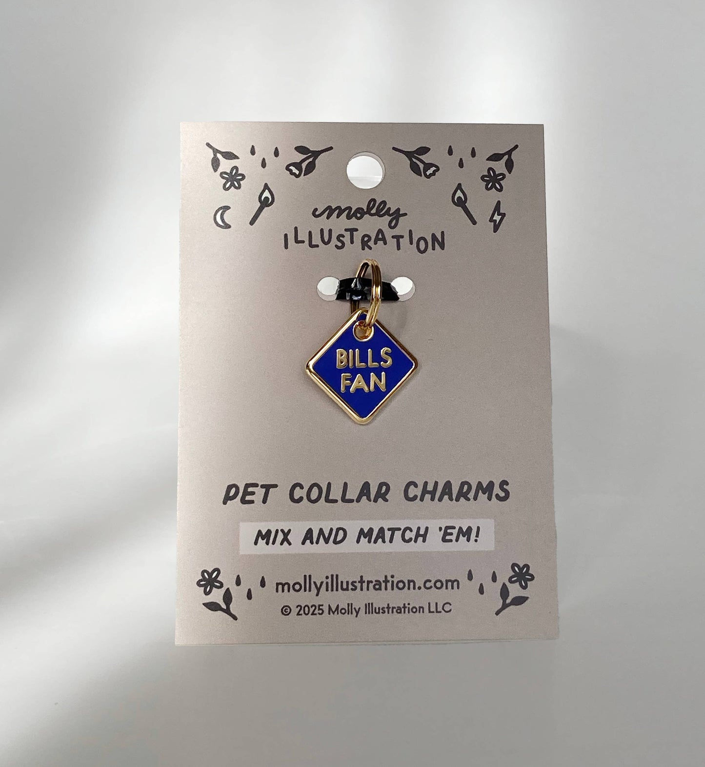 Buffalo Football Fan Pet Collar Charm