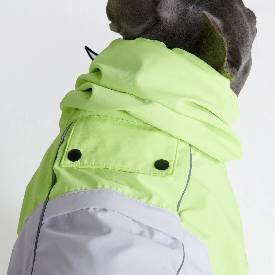 Breatheshield™ Dog Raincoat - Lime White Navy