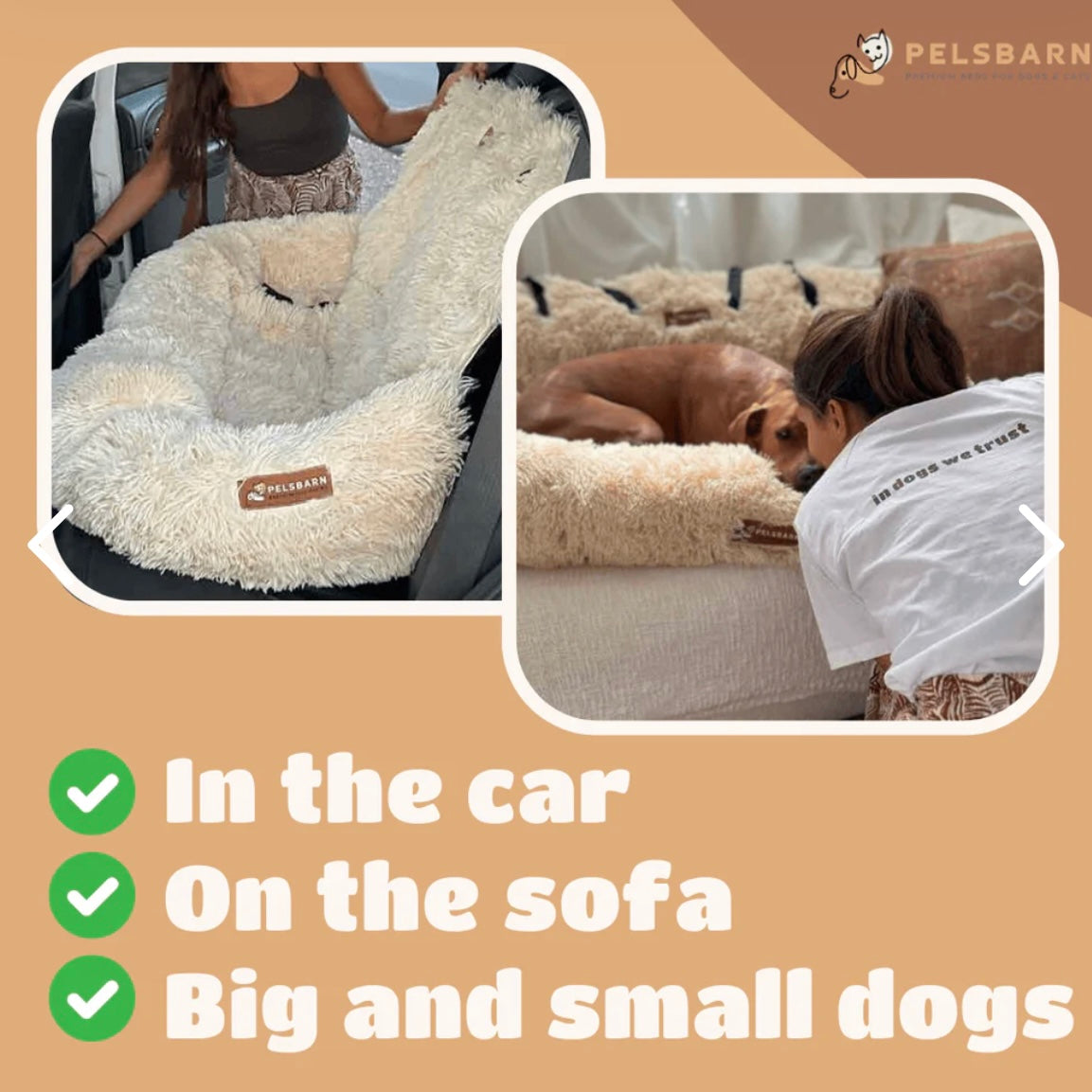 Pelsbarn Protecting Car Bed: Beige XL