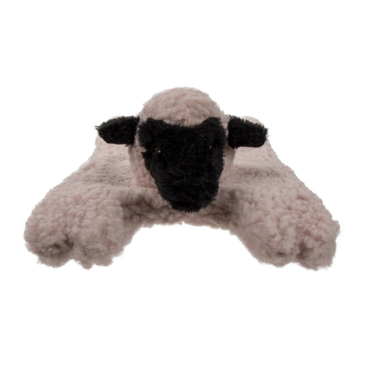 goDog Barnyard Buddies Lamb Squeaky Plush Flattie Small/Med
