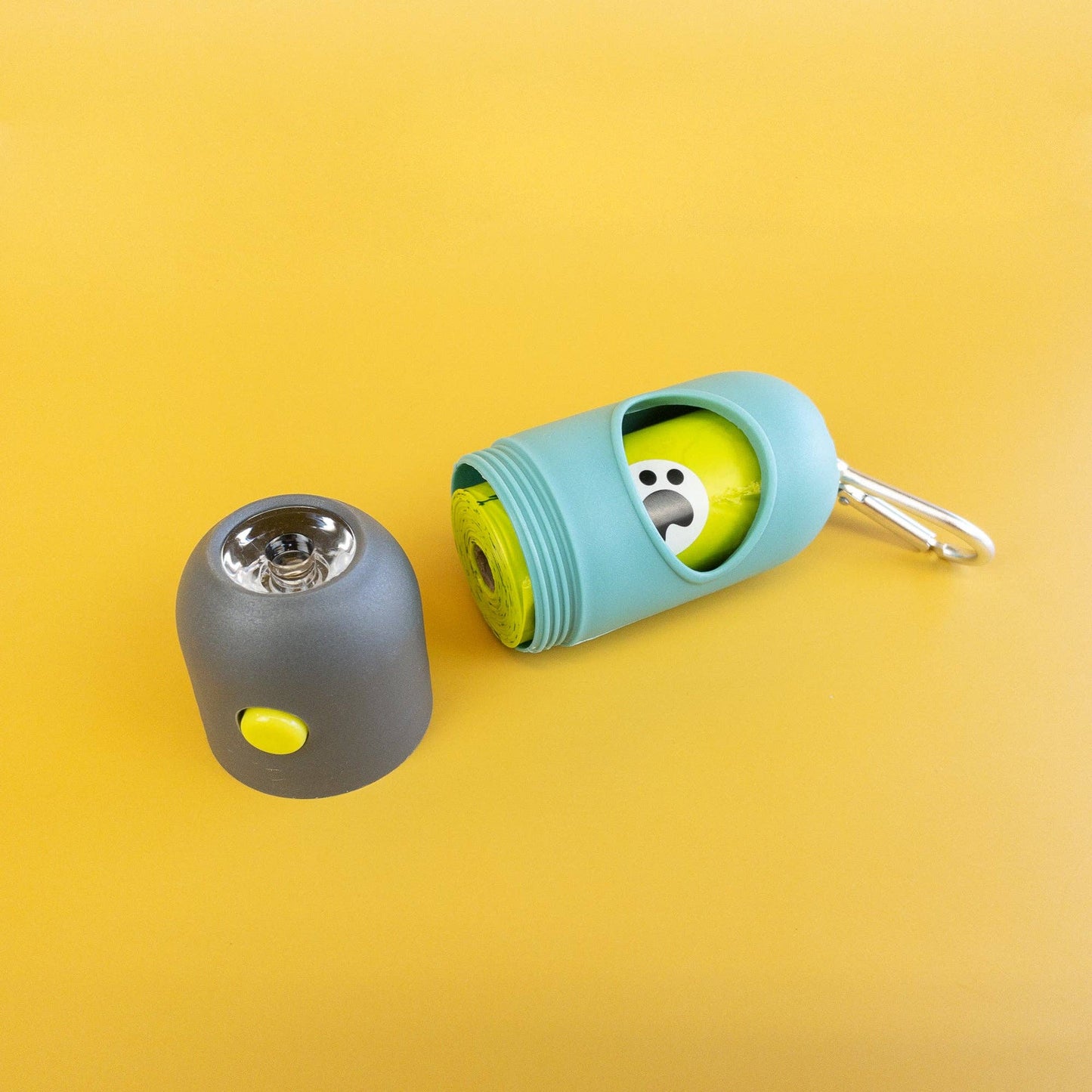 Poop Bag Dispenser with LED Flashlight: Blue