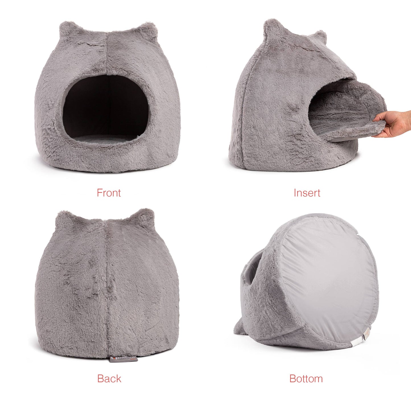Best Friends by Sheri Meow Hut Fur Grey MD