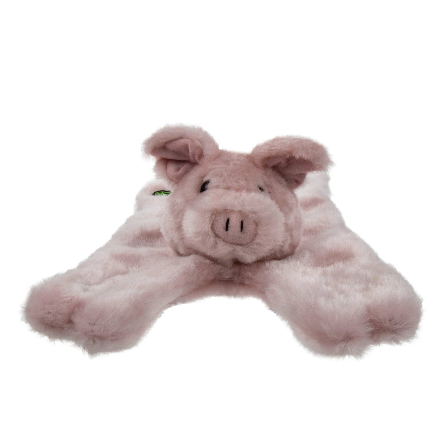 goDog Barnyard Buddies Pig Squeaky Plush Flattie Small/Med