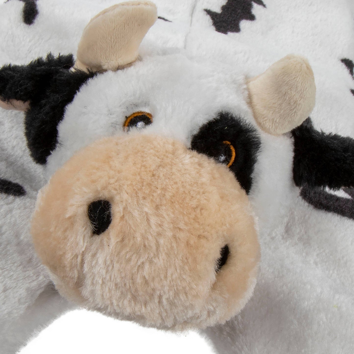 goDog Barnyard Buddies Cow Squeaky Plush Flattie Large