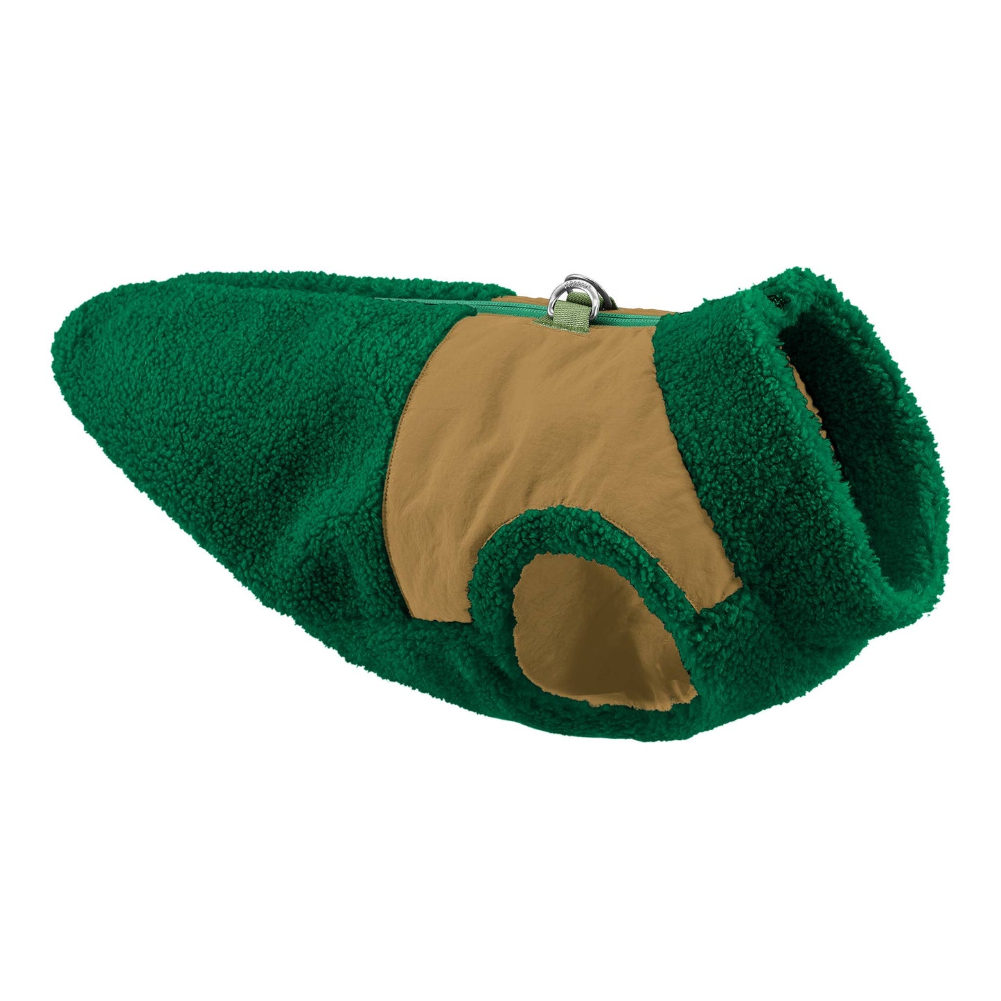 Zip Up Sherpa Vest: Forest Green / 2X-Large
