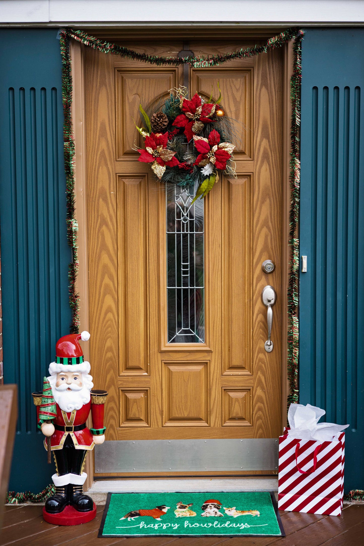 Happy Howlidays Christmas Green Doormat