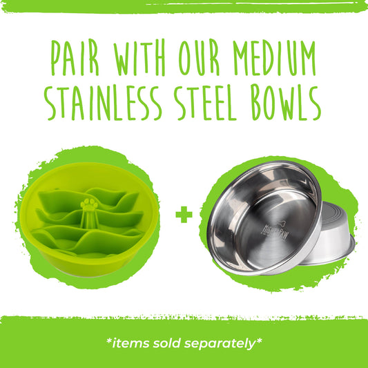 Slow Feed Dog Bowl Insert: Green / Medium
