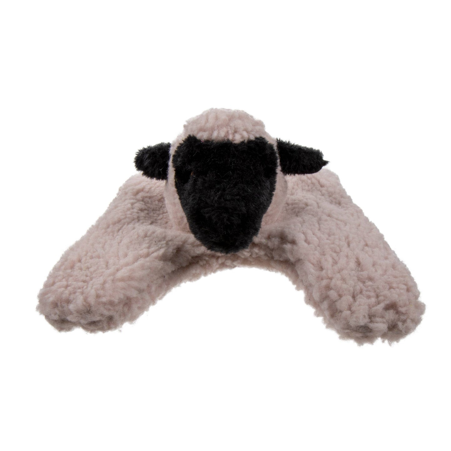 goDog Barnyard Buddies Lamb Squeaky Plush Flattie Large