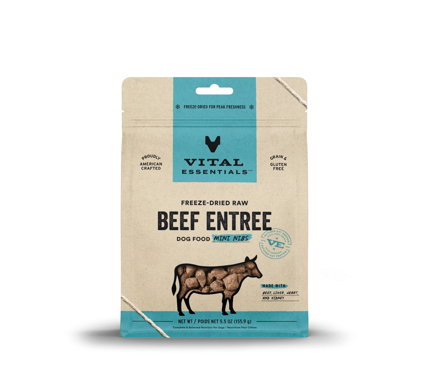 Vital Essentials Raw Beef FD Dog Food Mini Nibs 5.5 oz