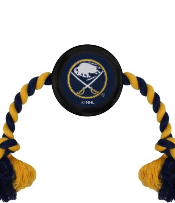 Buffalo Sabres Hockey Puck & Rope Pet Toy