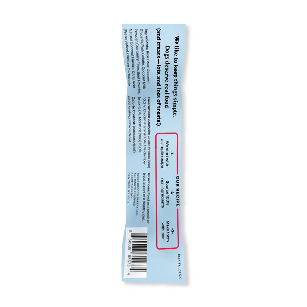 Bocce's Bakery Candy Cane Dental Stick