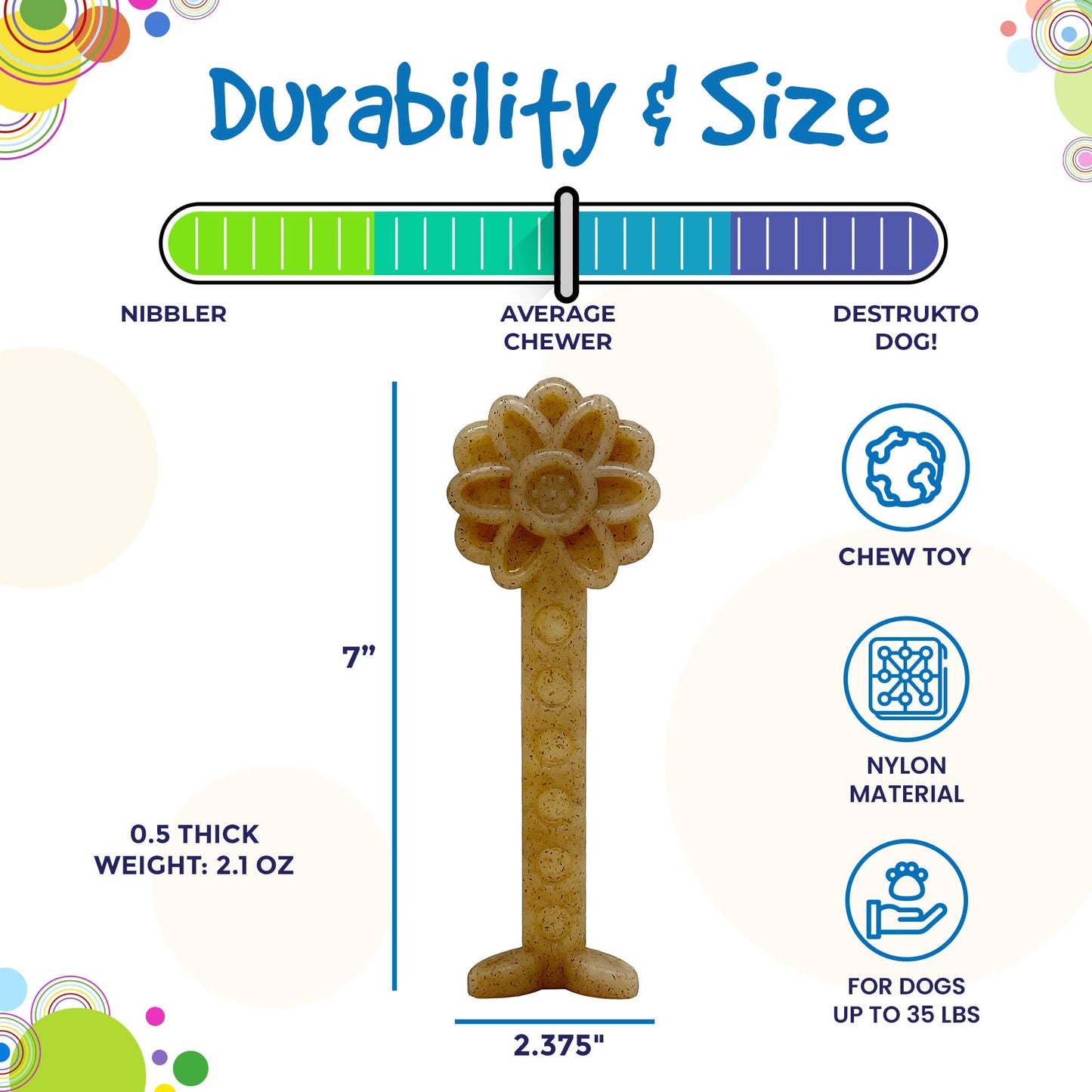 Flower Tower Durable Nylon Chew and Enrichment Toy