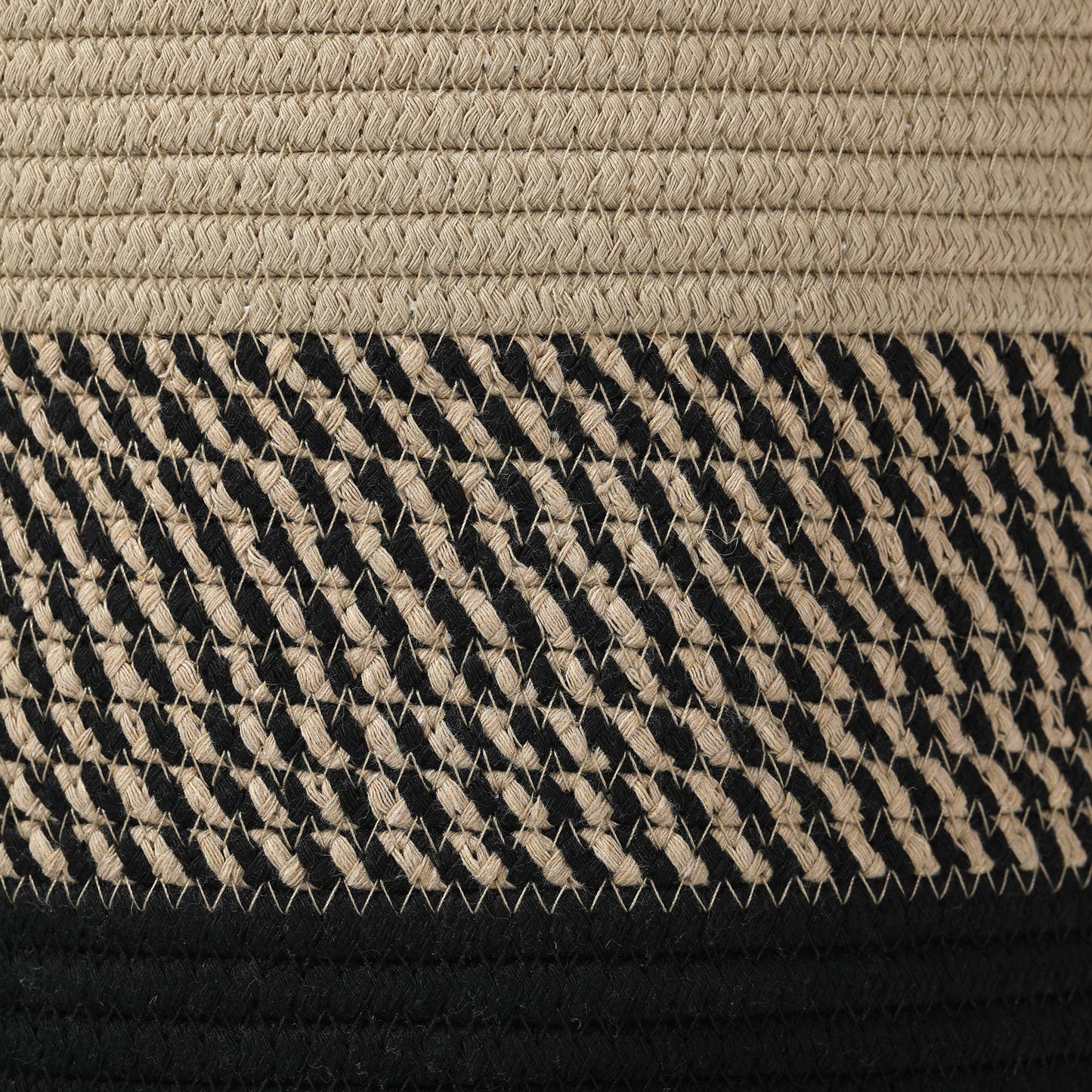 Boho Organic Cotton Rope Storage Basket: Large