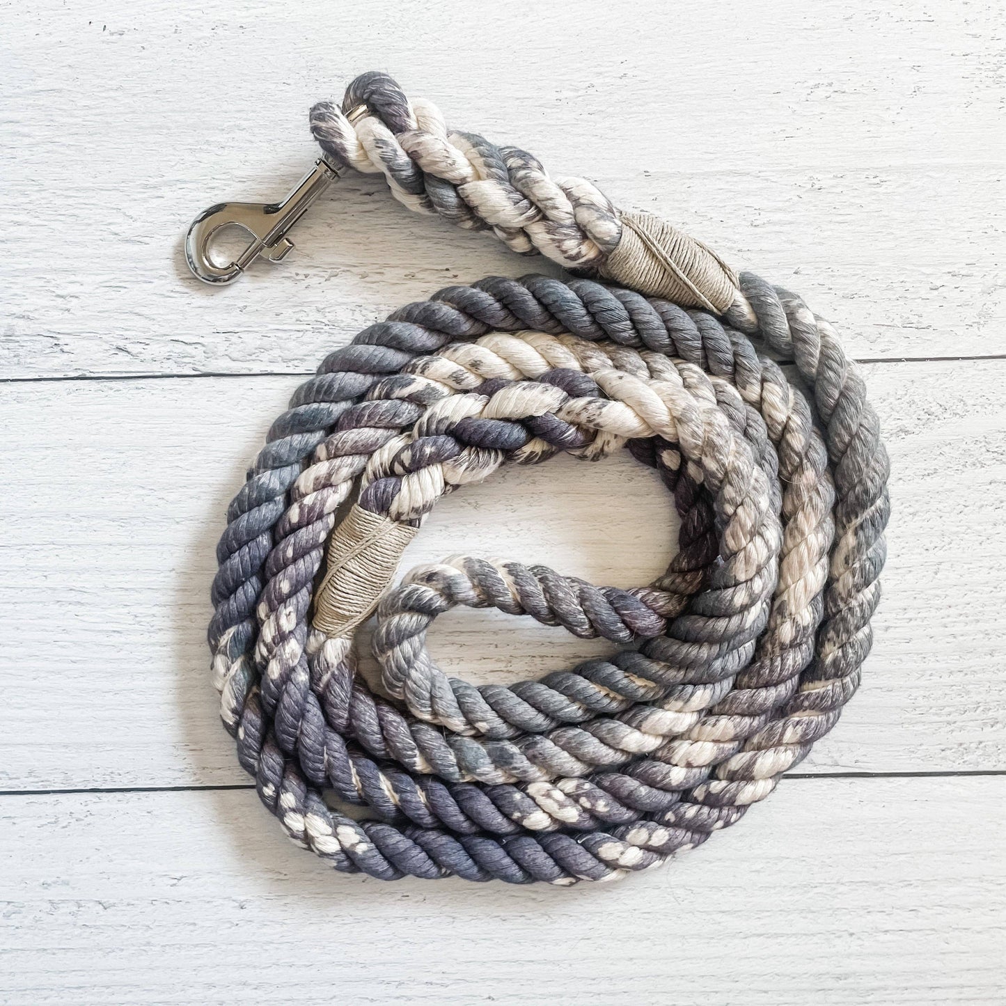Grey Leash: 4 Feet / Marbled / 1/4 Inch