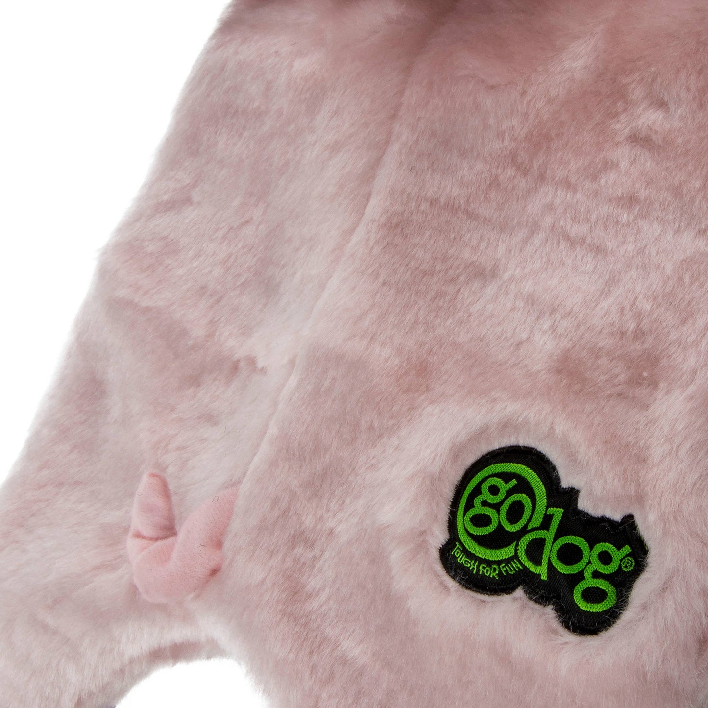 goDog Barnyard Buddies Pig Squeaky Plush Flattie Small/Med