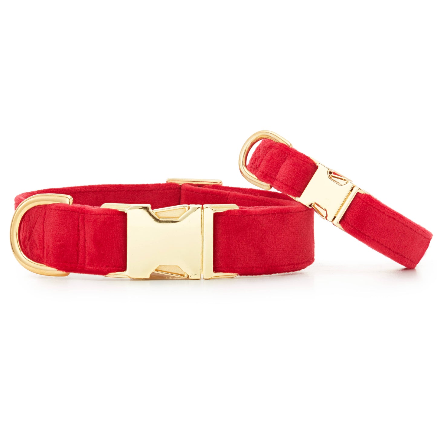 Cranberry Velvet Dog Collar: Gold