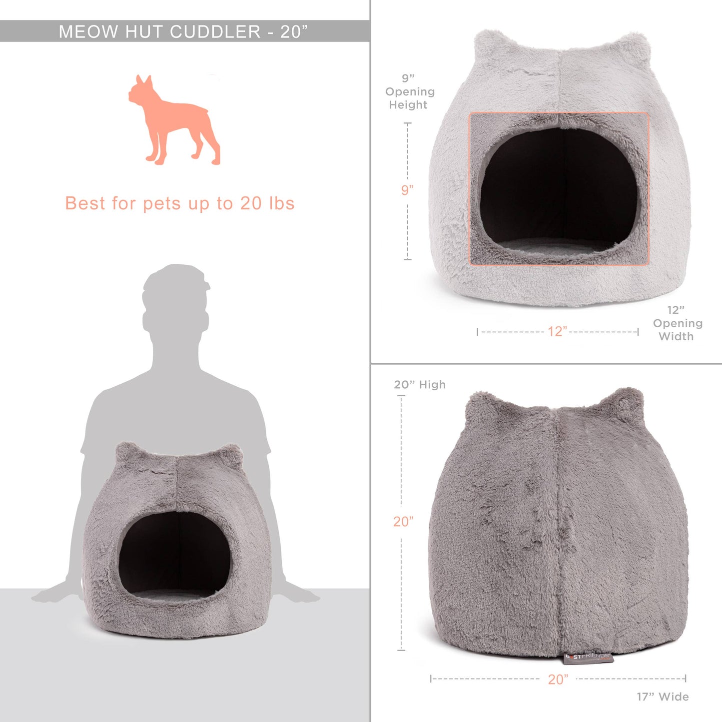Best Friends by Sheri Meow Hut Fur Grey MD