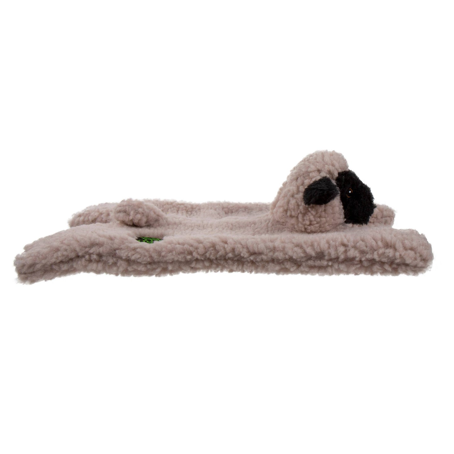 goDog Barnyard Buddies Lamb Squeaky Plush Flattie Small/Med
