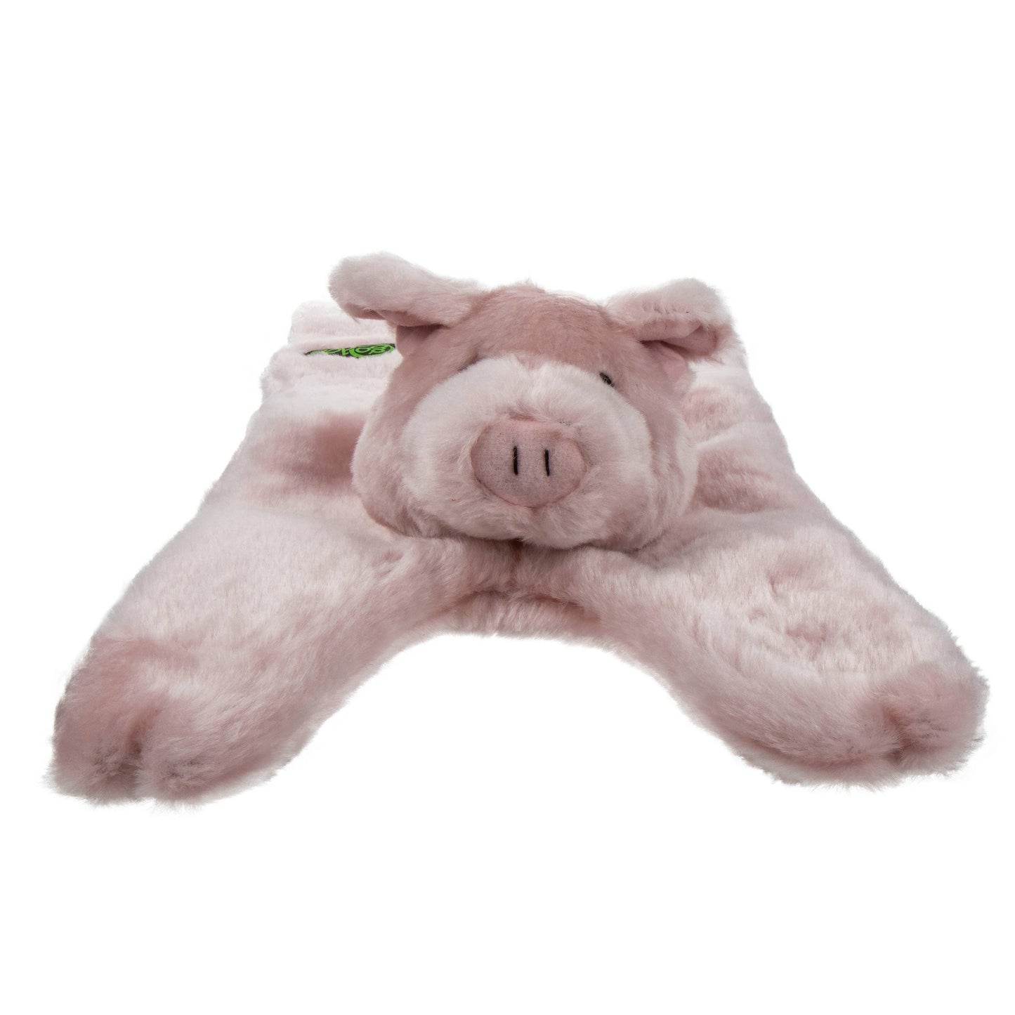 goDog Barnyard Buddies Pig Squeaky Plush Flattie Large