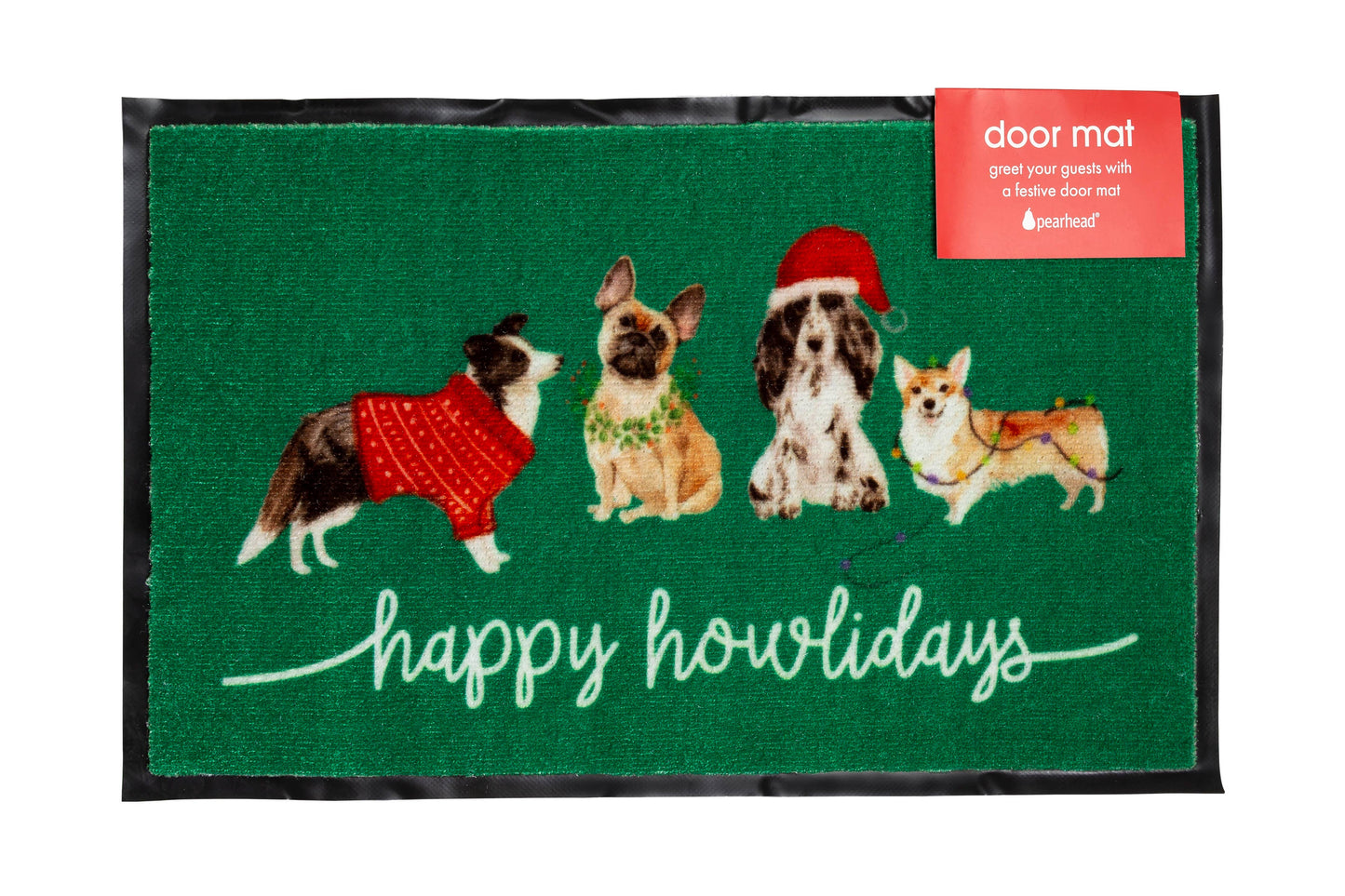 Happy Howlidays Christmas Green Doormat