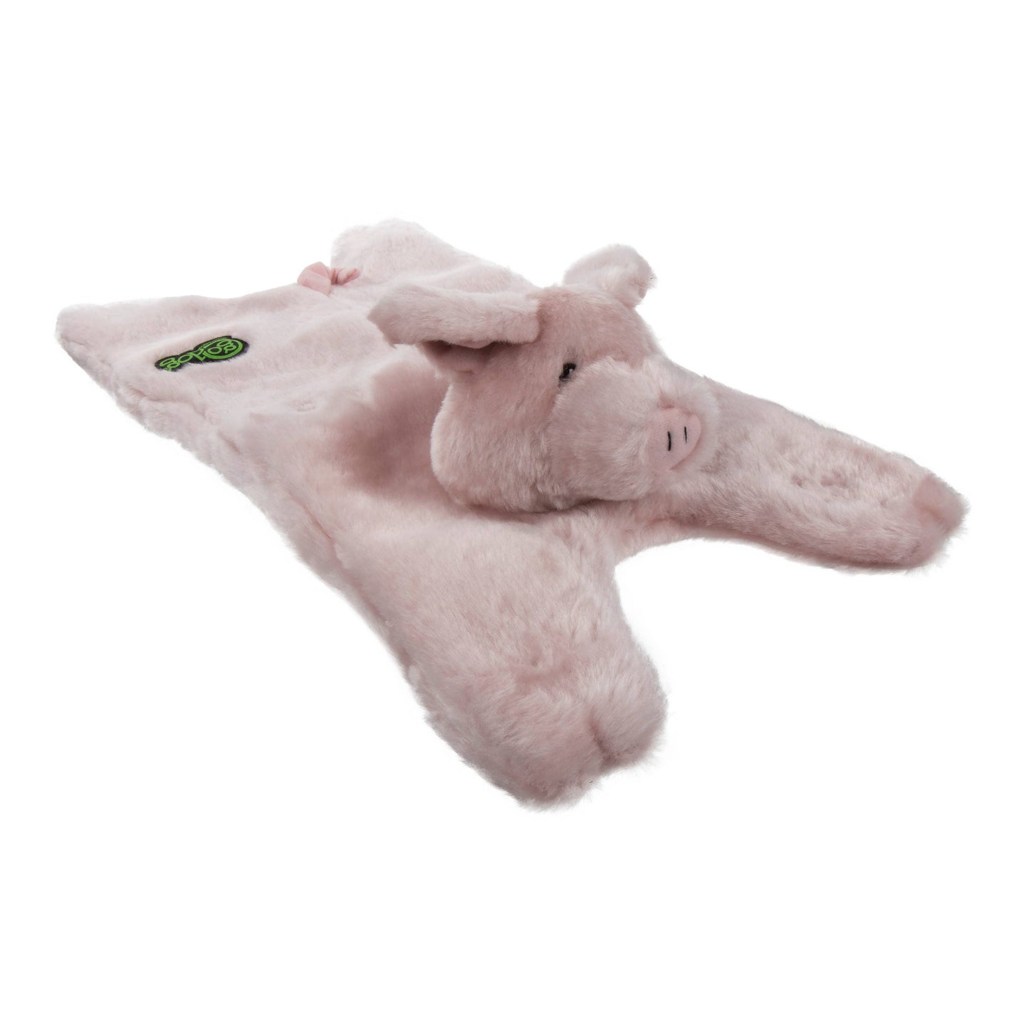 goDog Barnyard Buddies Pig Squeaky Plush Flattie Large