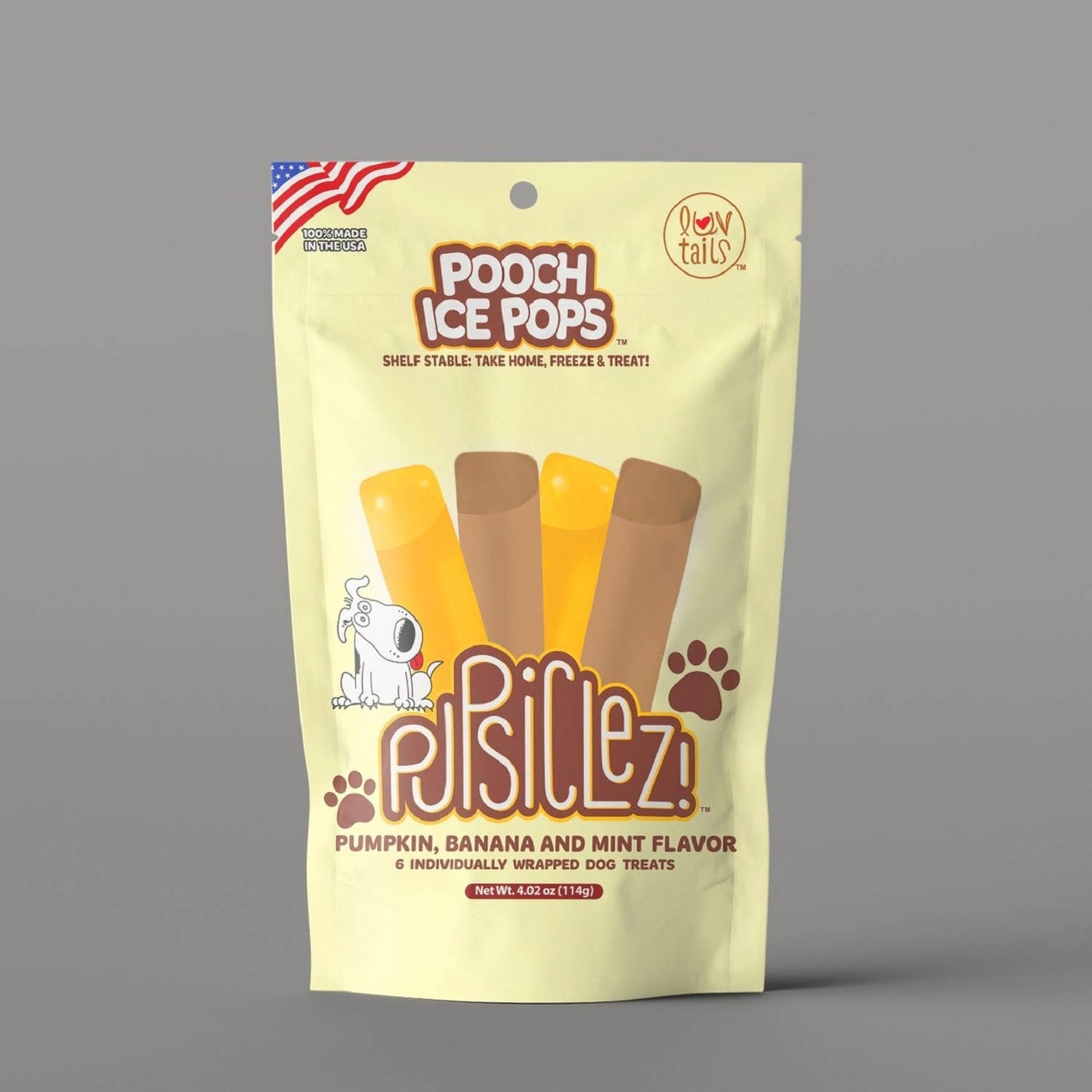 Pupsiclez Pumpkin Banana & Mint 6 Ice Pops