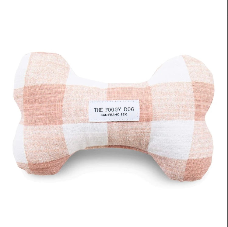 Blush Pink Gingham Squeak Toy