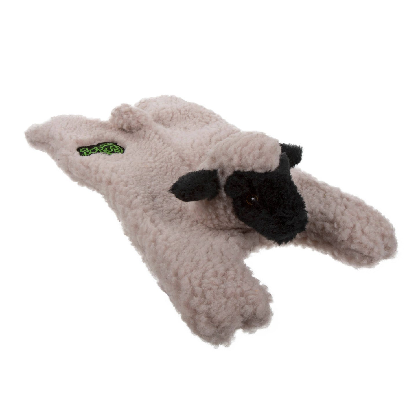 goDog Barnyard Buddies Lamb Squeaky Plush Flattie Small/Med