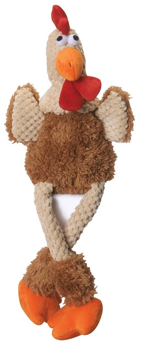 GoDog Checkers Skinny Rooster Brown w/Chew Guard