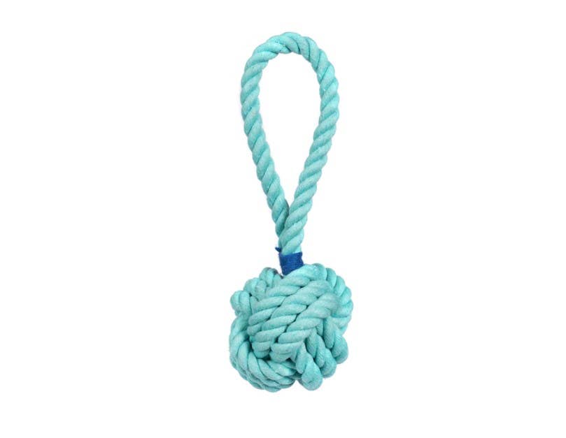 Jax & Bones Aqua Celtic Knot 3" Rope Dog Toy - Small