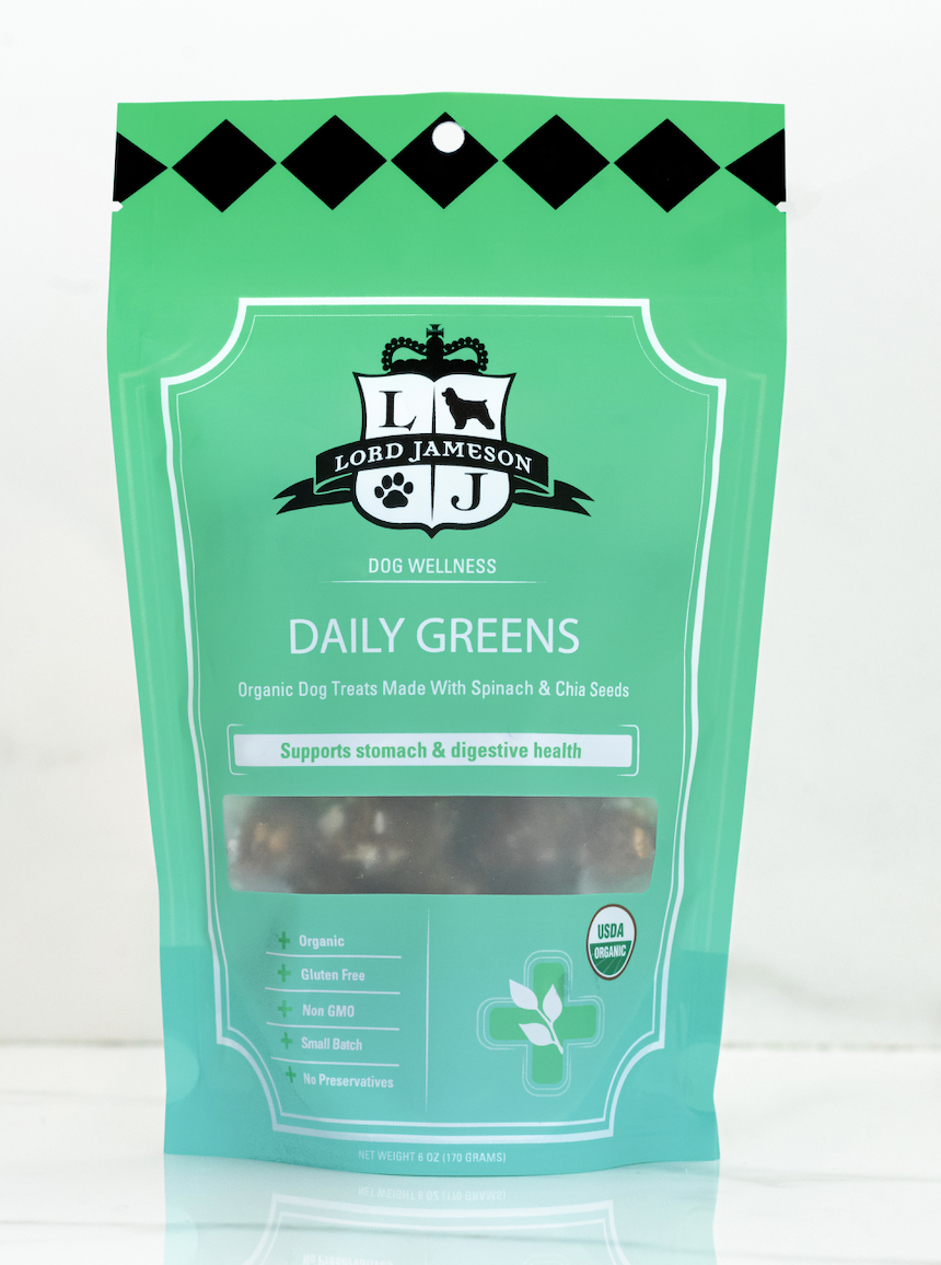 Daily Greens Organic Dog Treat | Chia Seeds + Spinach | 6 oz