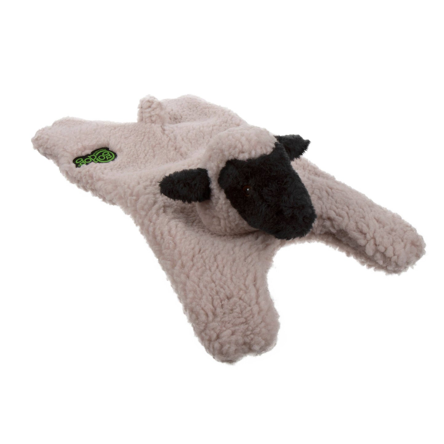 goDog Barnyard Buddies Lamb Squeaky Plush Flattie Large