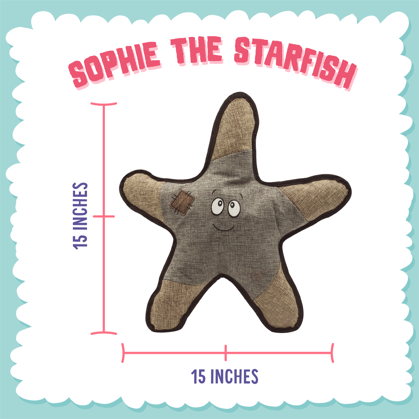 SnugArooz Sophie the Starfish w/ Rubber Spikey Ball Toy 18"