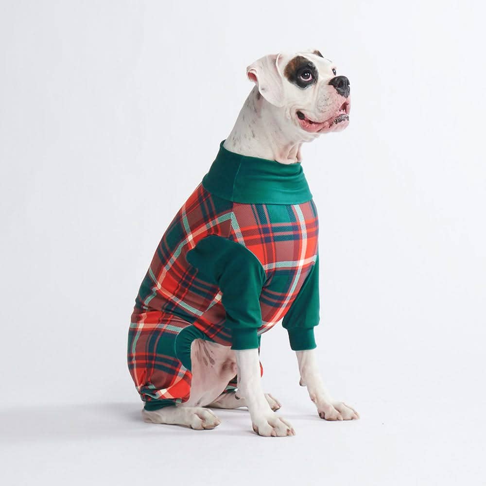 Christmas Dog Pajama - Green and Red Plaid