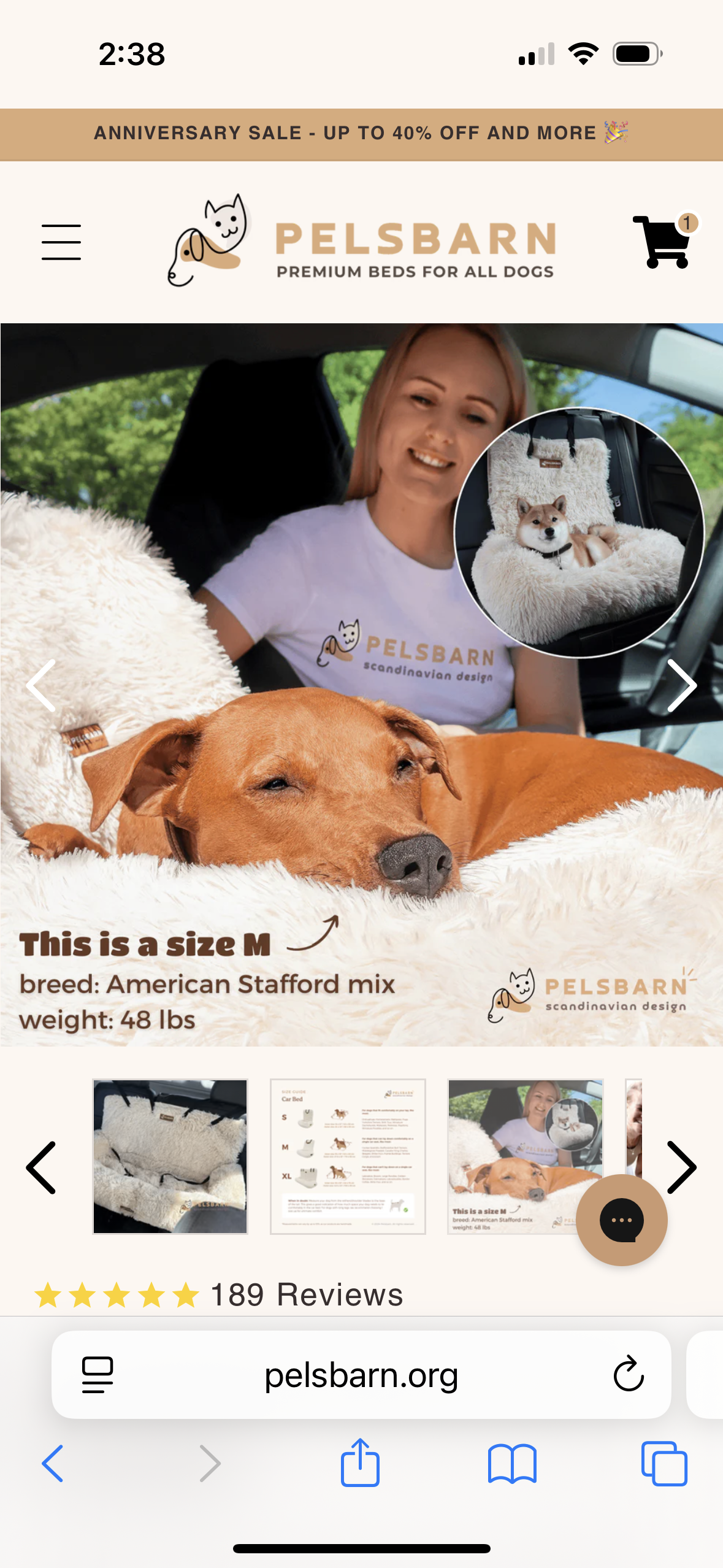 Pelsbarn Protecting Car Bed: Beige XL