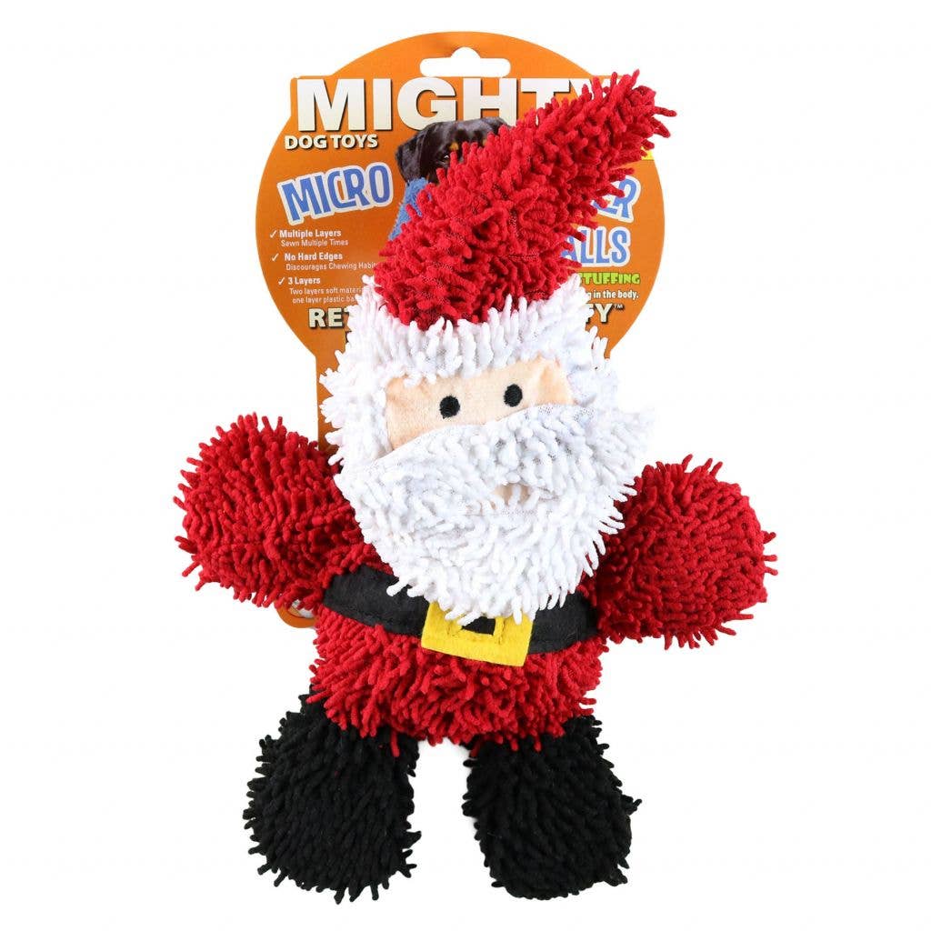 Mighty Microfiber Ball Santa, Christmas Holiday Dog Toy