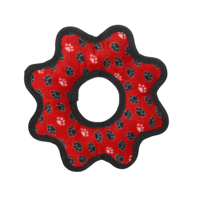 Tuffy Ultimate Gear Ring - Red Paw, Squeaky Dog Toy