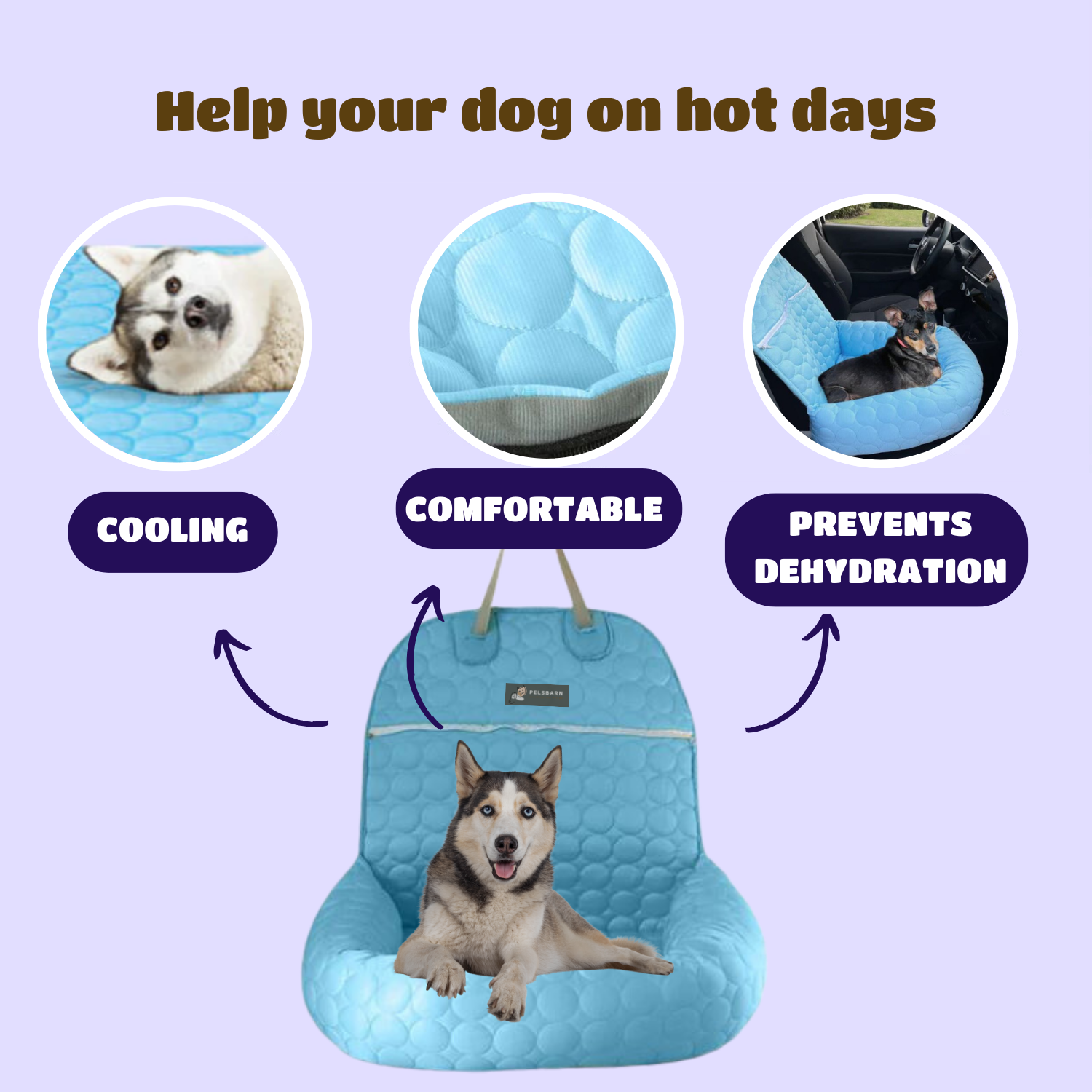 Cooling Car Bed Heat Relief - Pelsbarn 🐾: Beige / XL