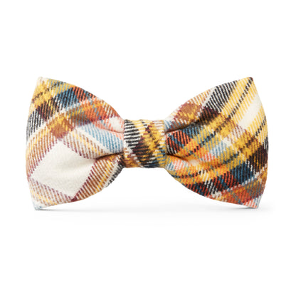 Cornucopia Flannel Fall Dog Bow Tie