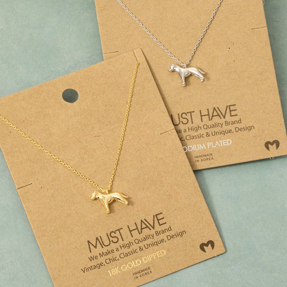 Gold Dipped Dog Pendant Necklace: G