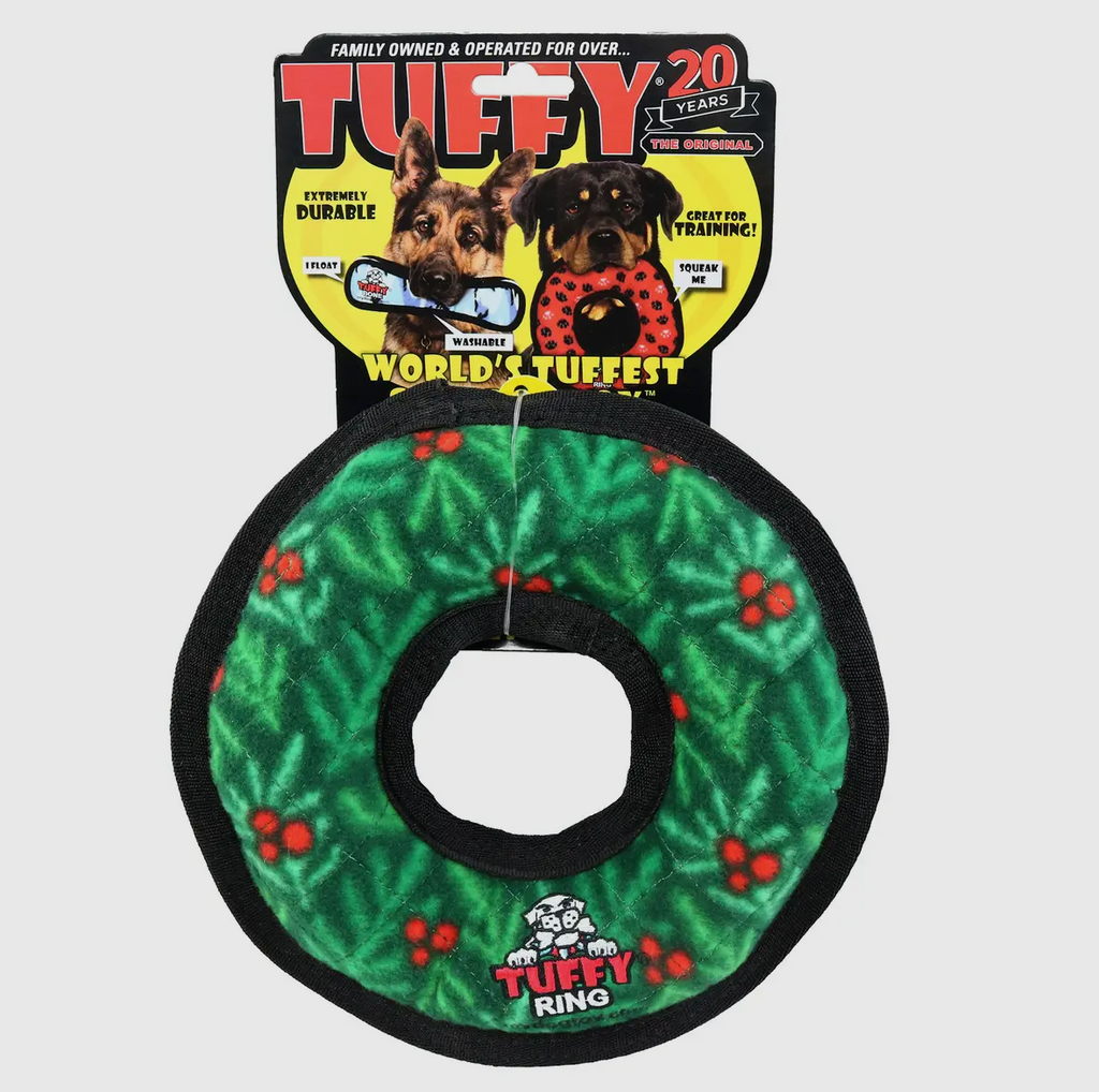 Tuffy Jr Ring Wreath, Durable, Squeaky Dog Toy