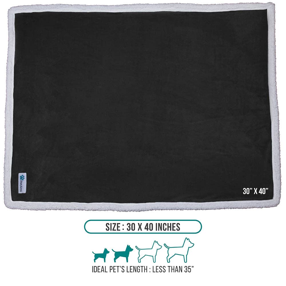 Waterproof Fleece Pet Blanket: Charcoal/White / Medium - 40" x 50"