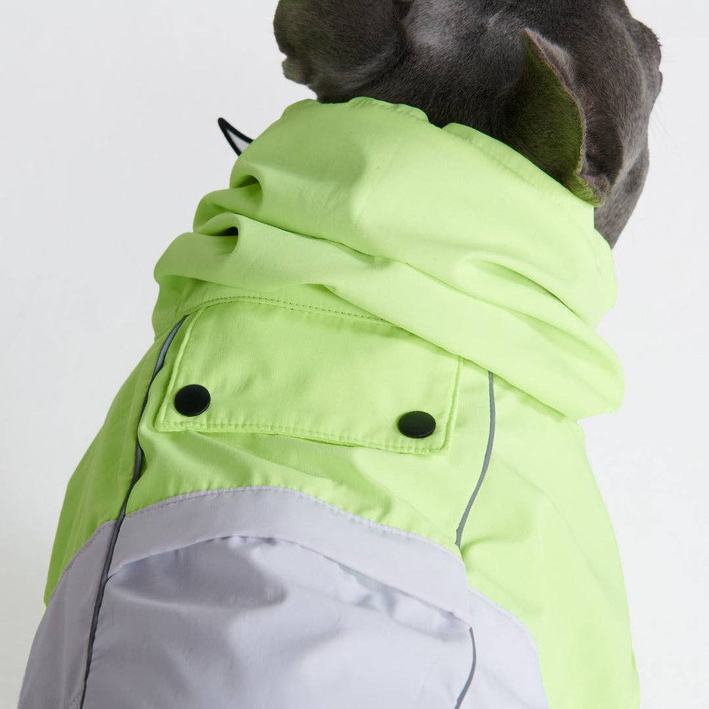 Breatheshield™ Dog Raincoat  - Lime White Navy