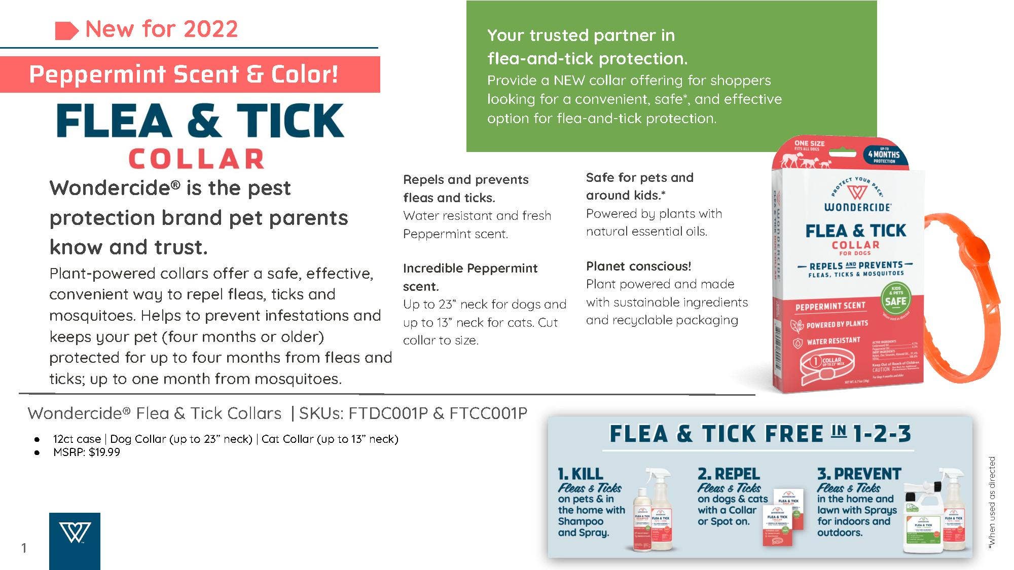 Wondercide Flea & Tick Collar for Cats - Peppermint