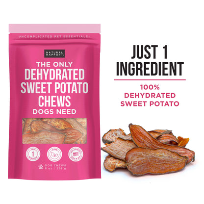 The Only Dehydrated Sweet Potato Chews Dogs Need: 8 oz