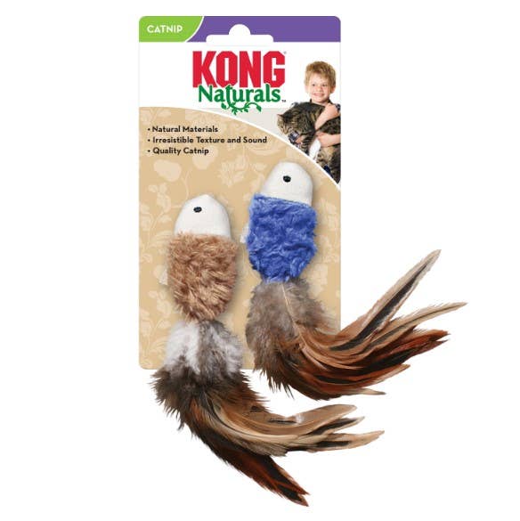 KONG® Naturals® Crinkle Fish Cat Toy 2pk Assorted