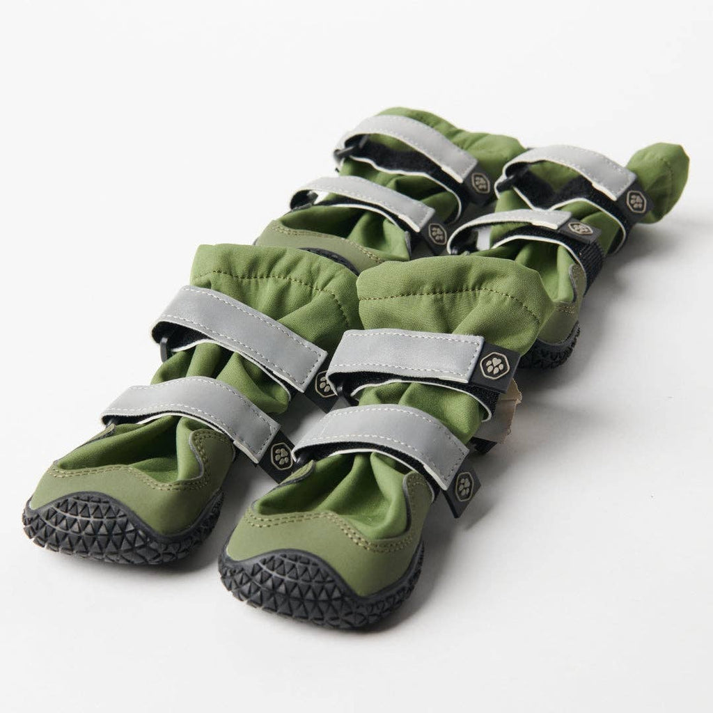 Flex Shell Water-resistant Dog Boots - Green: Green Boots / Size 1) for 14-23lbs/6.5-10.5kg
